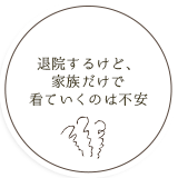 退院するけど、 家族だけで 看ていくのは不安