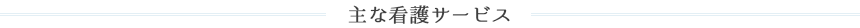 主な看護サービス